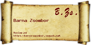 Barna Zsombor névjegykártya